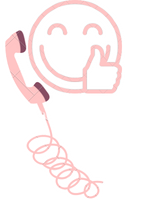 Smiley face and phone illustration